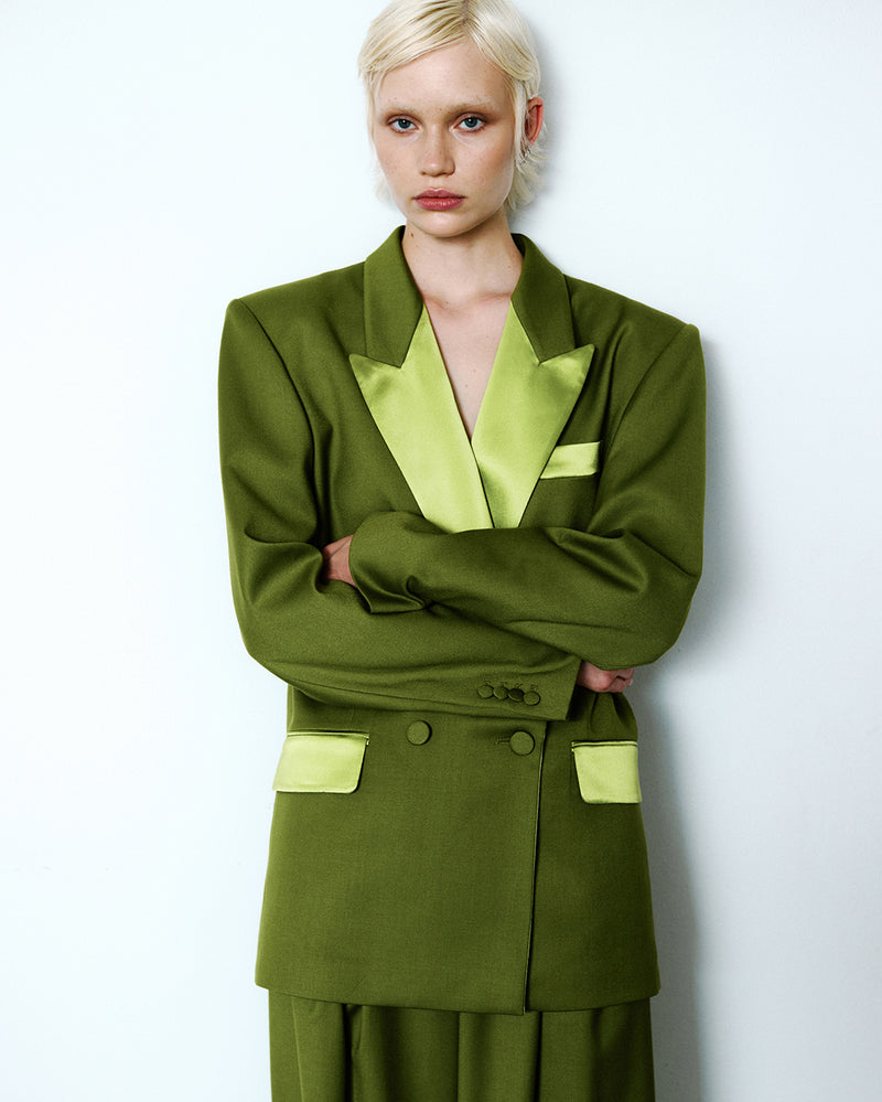 The Green Soft Crepe Gabrielle Blazer