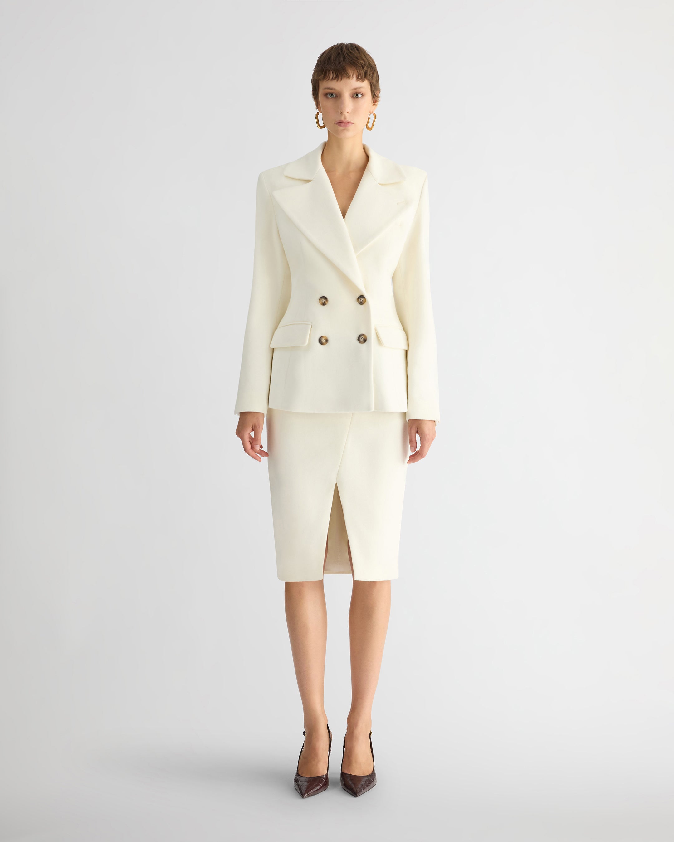 The Brushed Wool Vittoria Blazer Cream