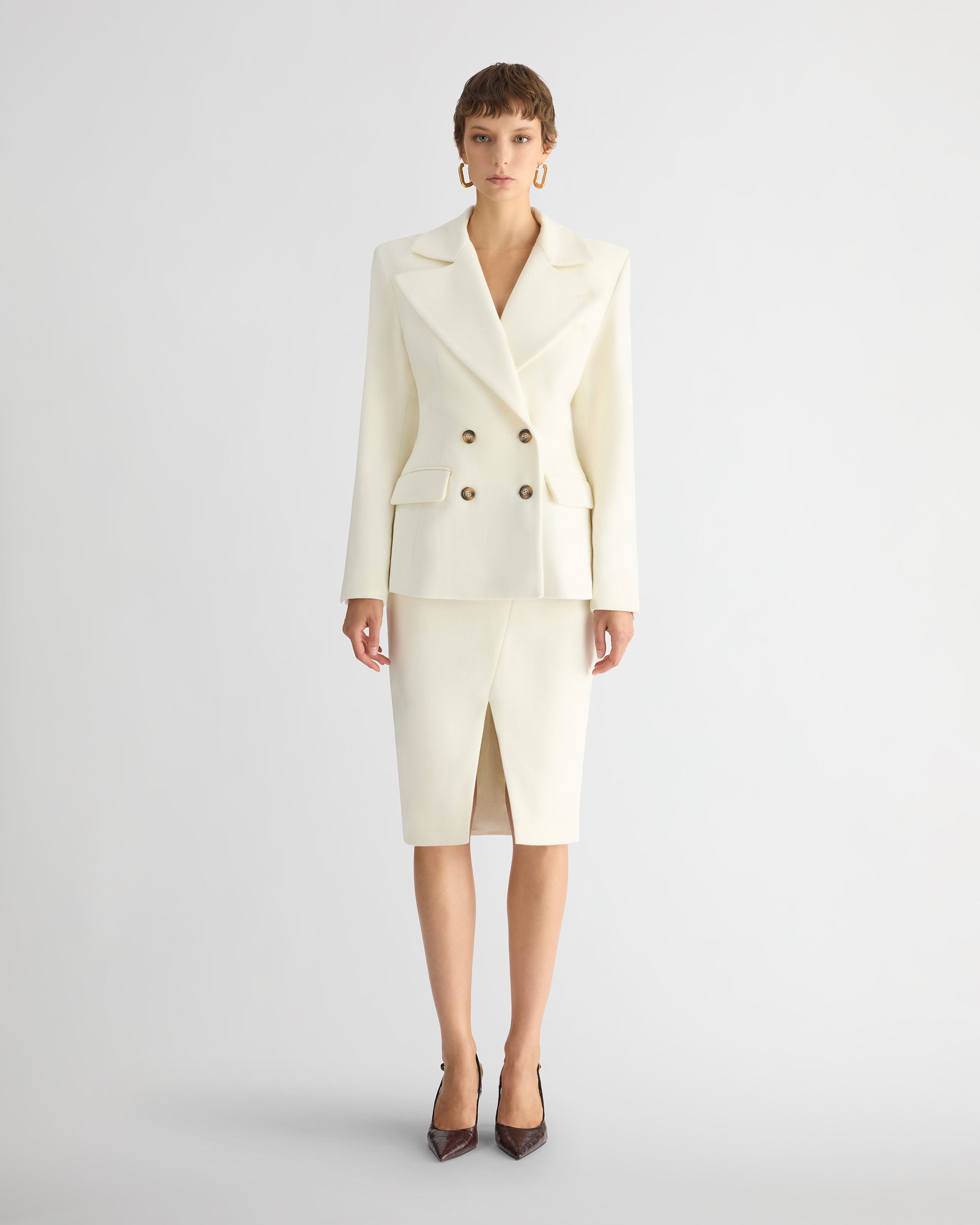 The Brushed Wool Vittoria Blazer Cream