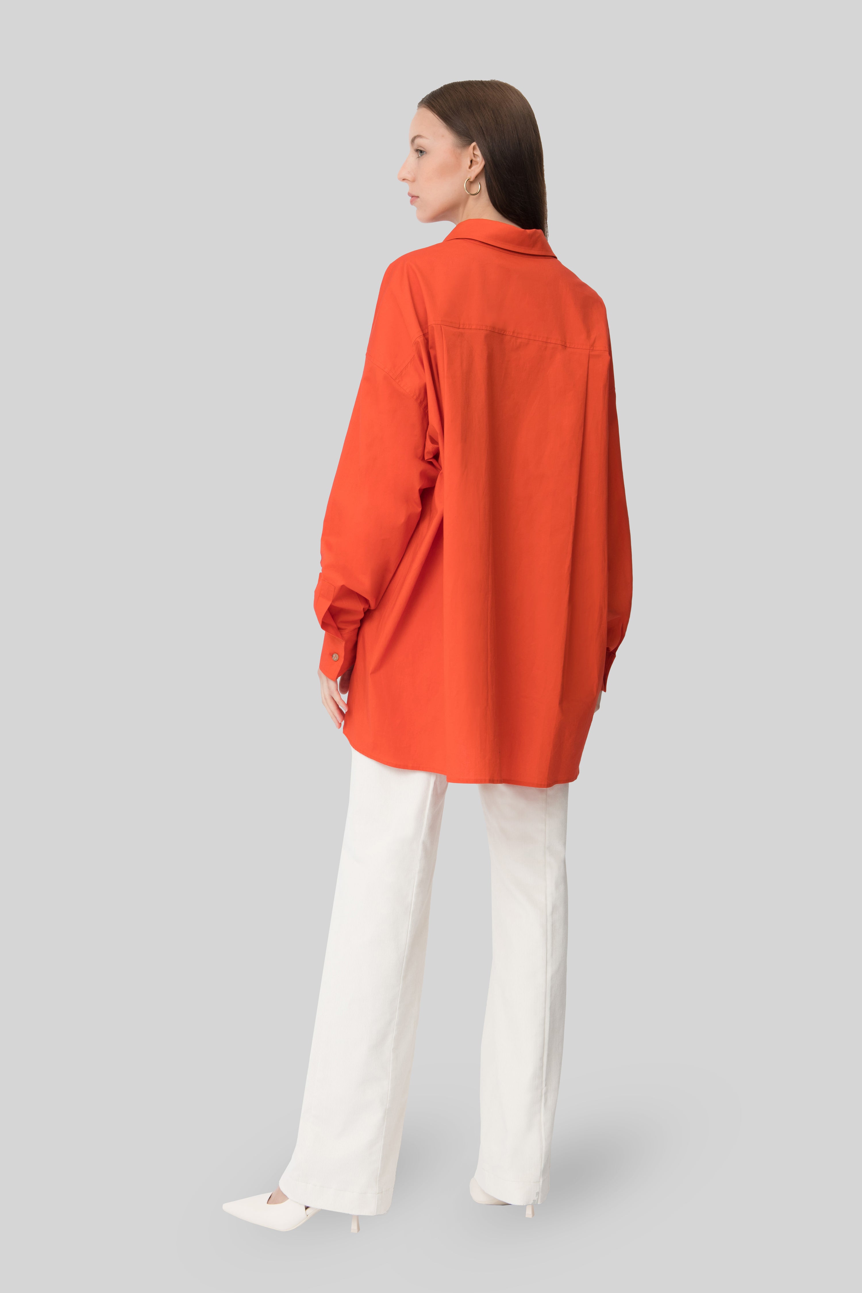 The Orange Oversize Cotton Shirt