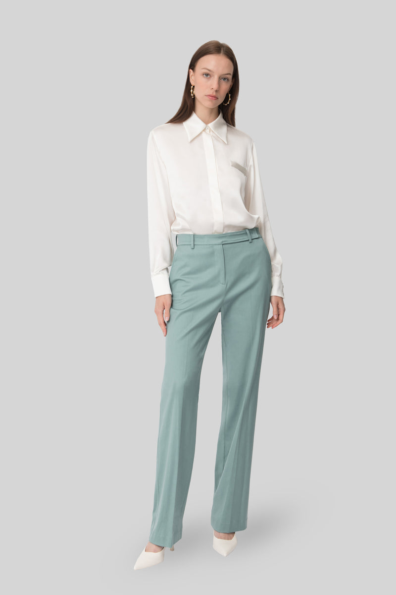 The Teal Wool Denim Lover Pants