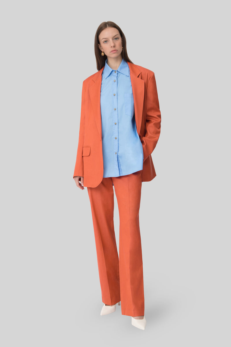 The Orange Wool Denim Lover Blazer