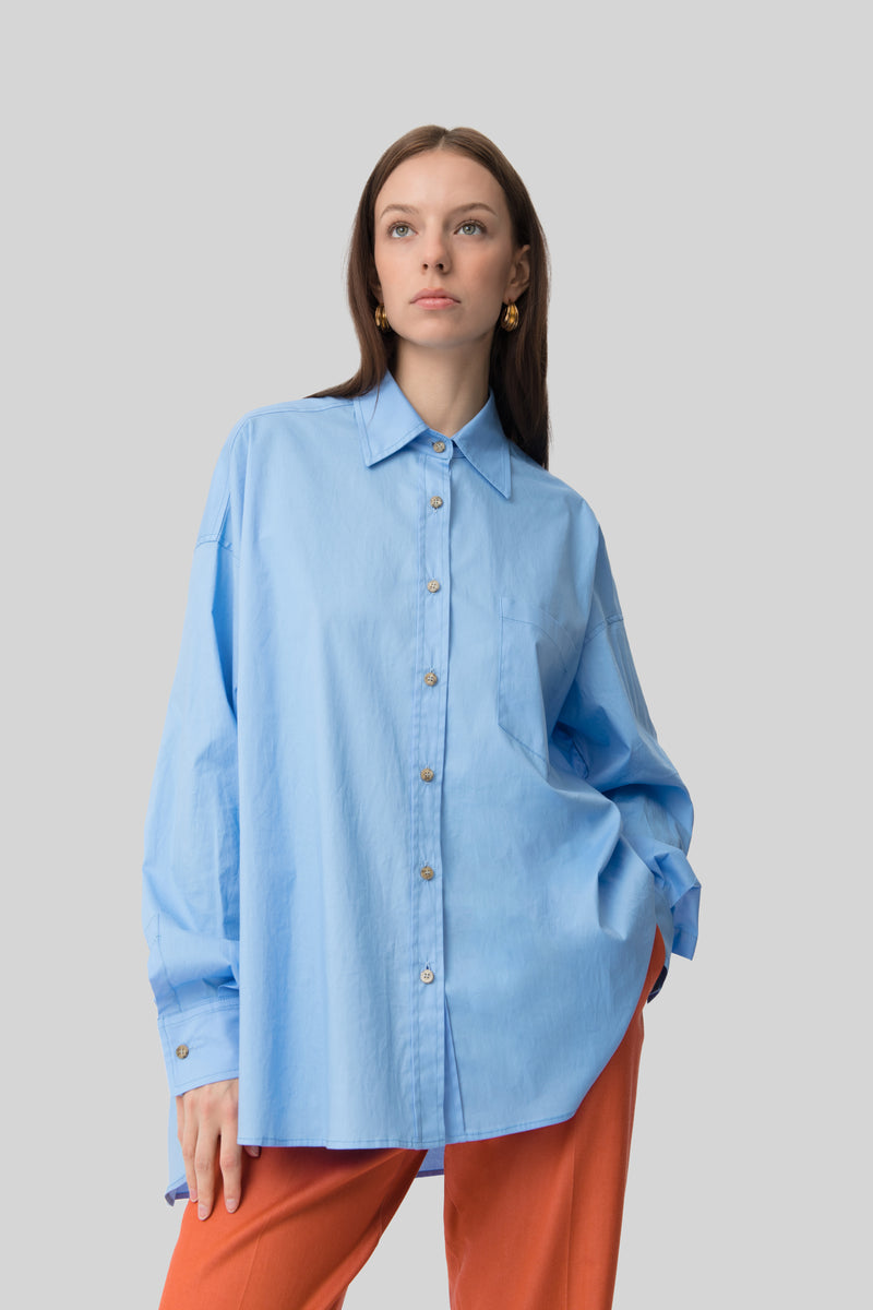 The Light Blue Oversize Cotton Shirt