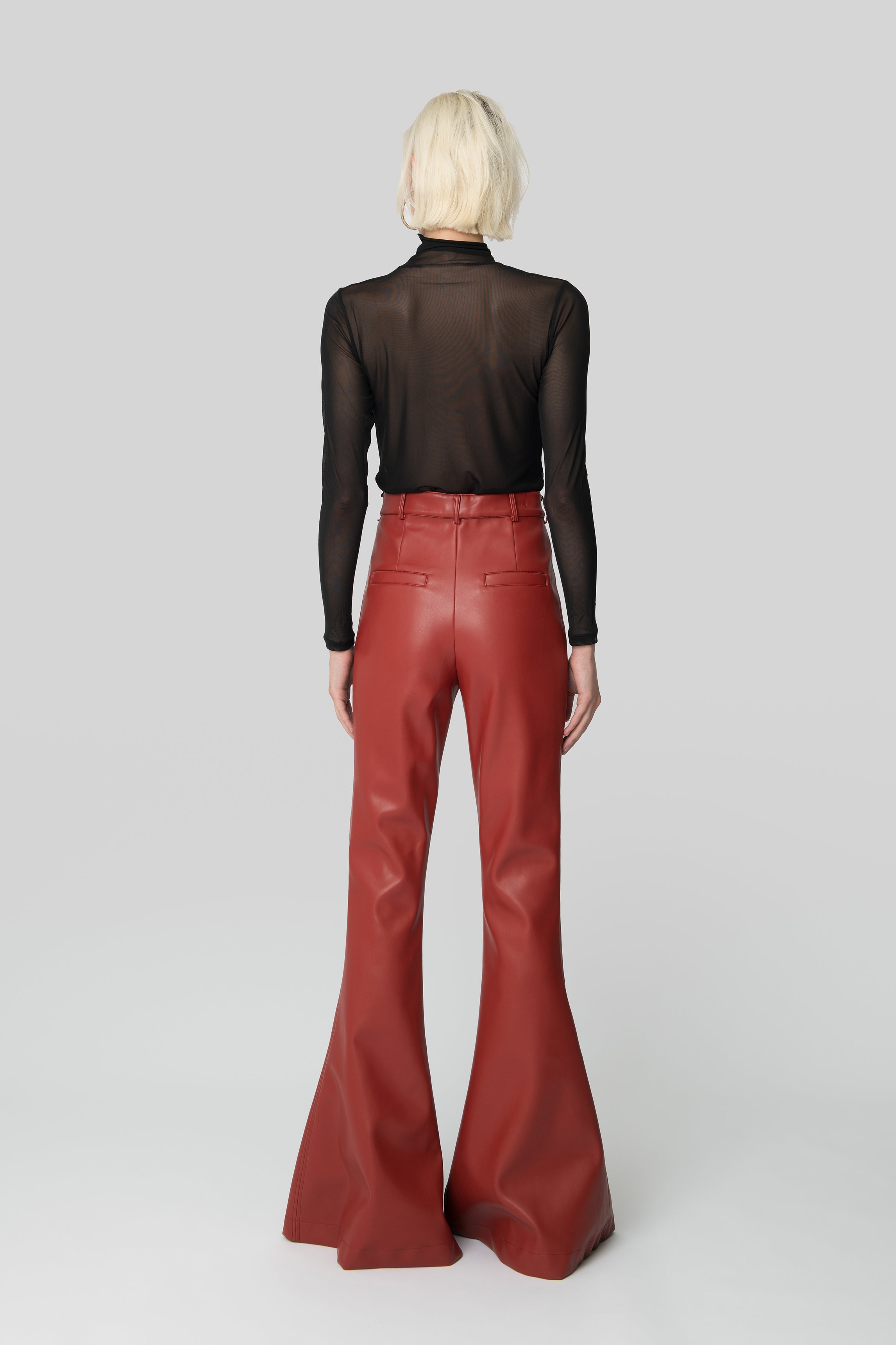 The Brick Red Leather Bianca Pants