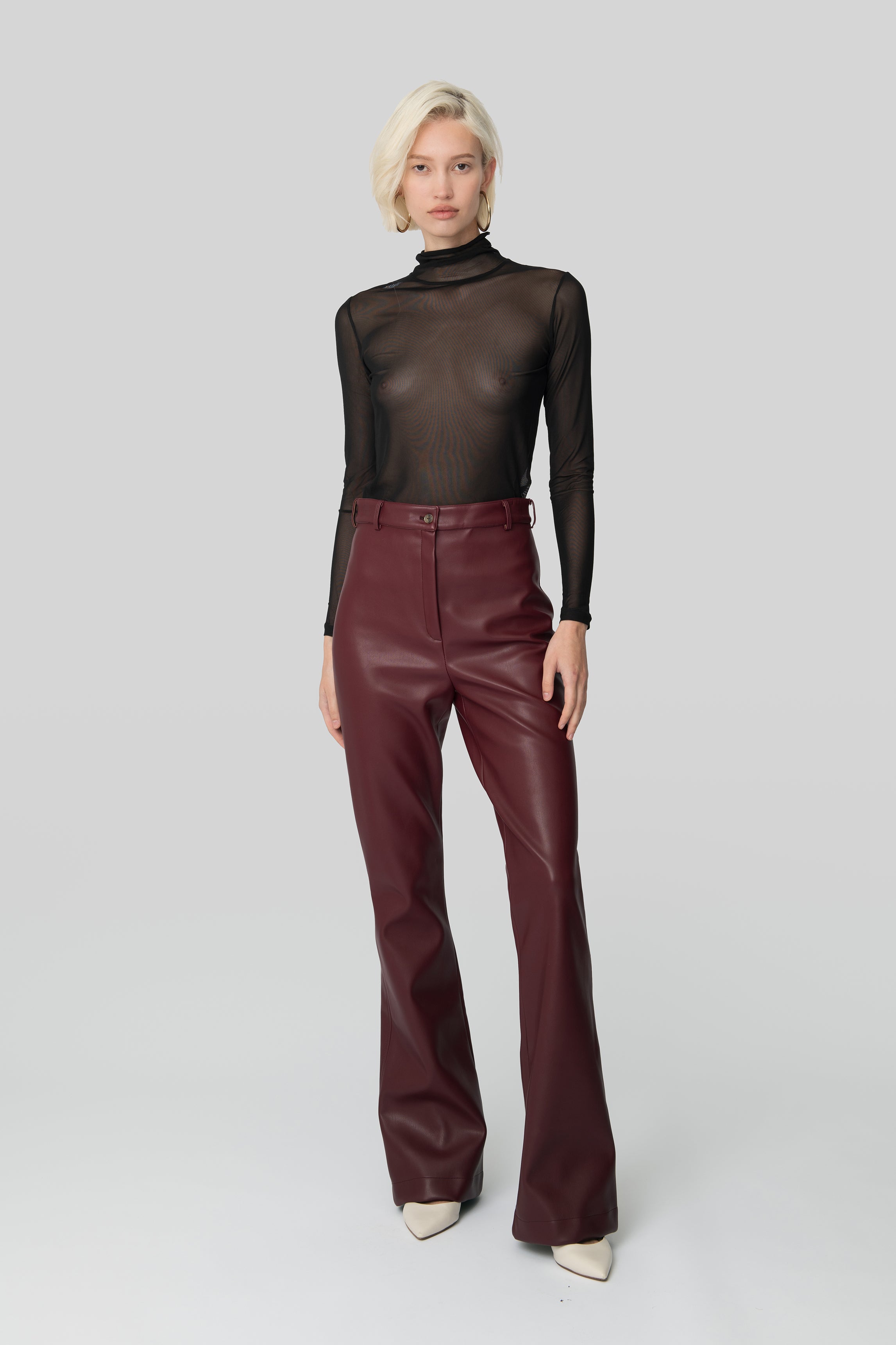 The Burgundy Leather Georgia Pants