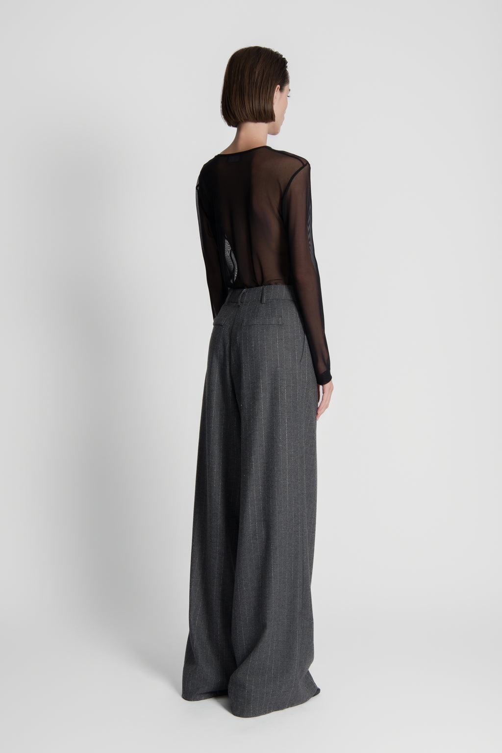 The Wool Pinstriped Gabrielle Pants