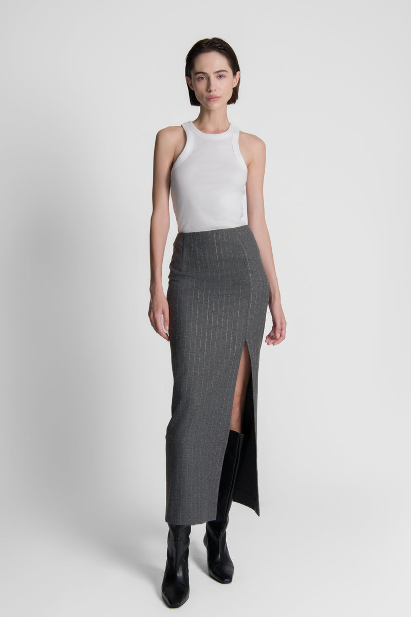 The Wool Pinstriped Bella Skirt