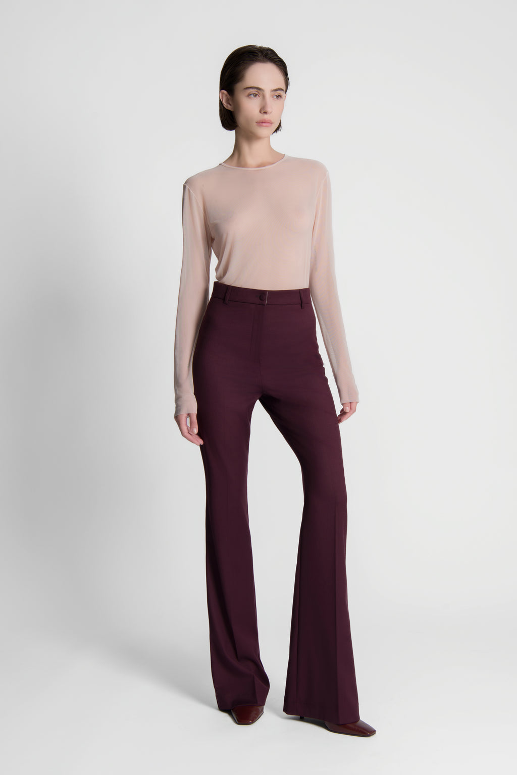 The Burgundy Soft Crepe Georgia Pants