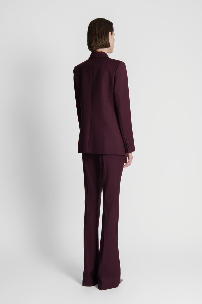 The Burgundy Soft Crepe Georgia Blazer