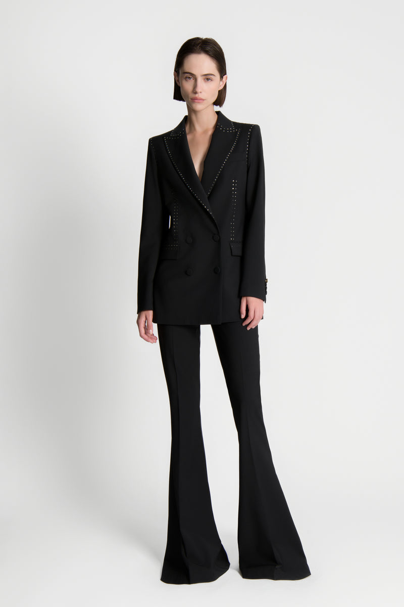 The Black Wool And Crystals Bianca Blazer