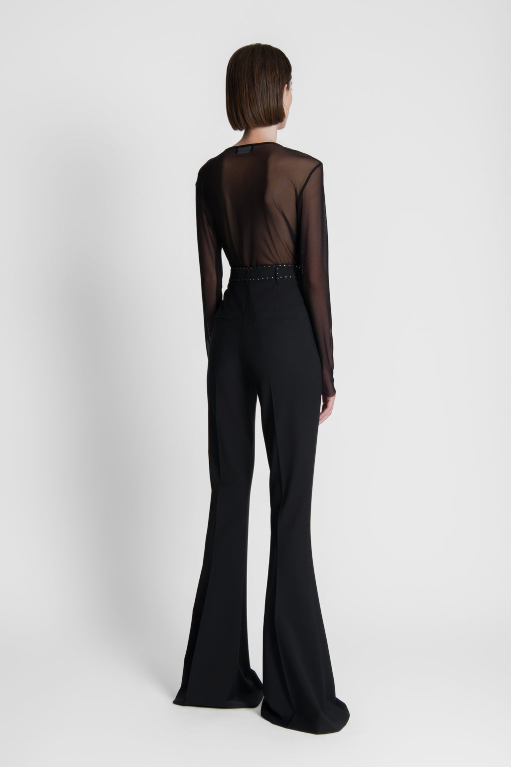 The Black Wool And Crystals Bianca Pants