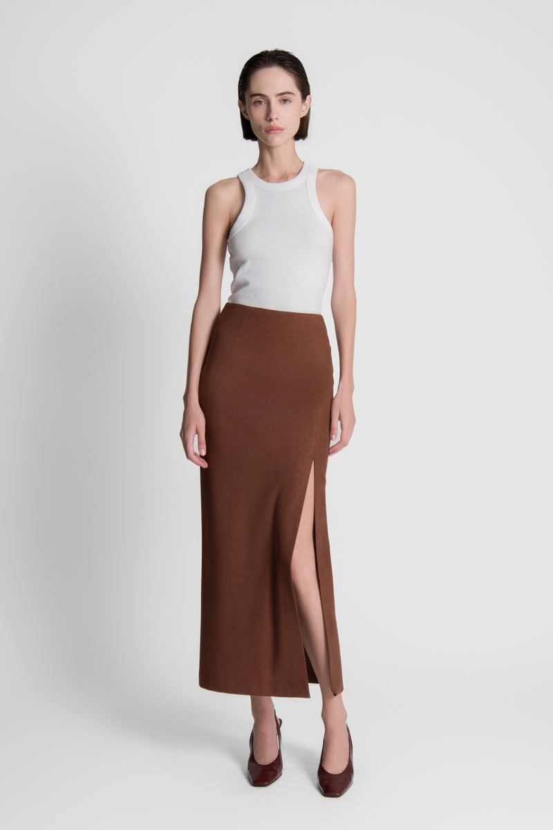 The Brown Suede Bella Skirt