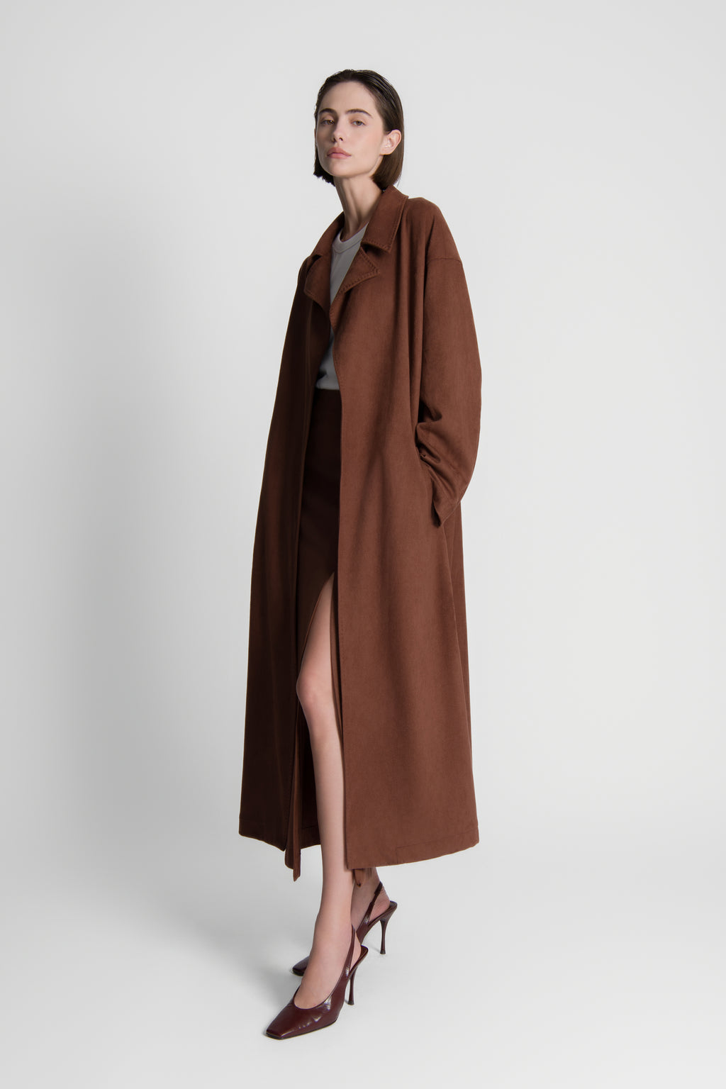 The Brown Suede Jackie Trench