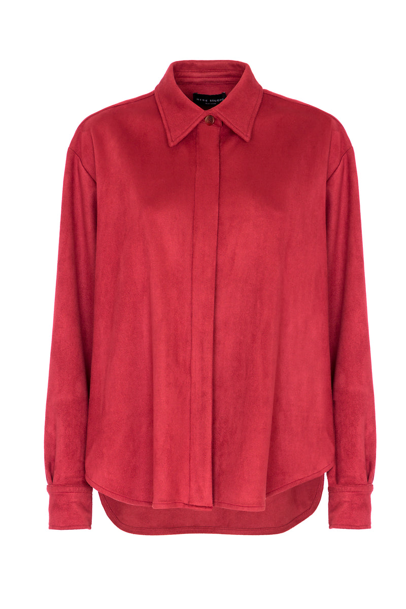 The Dark Red Suede Dakota Shirt