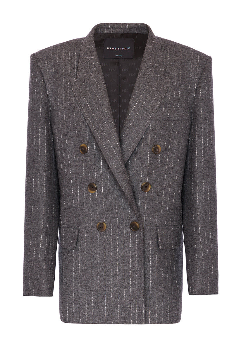 The Wool Pinstriped Gabrielle Blazer