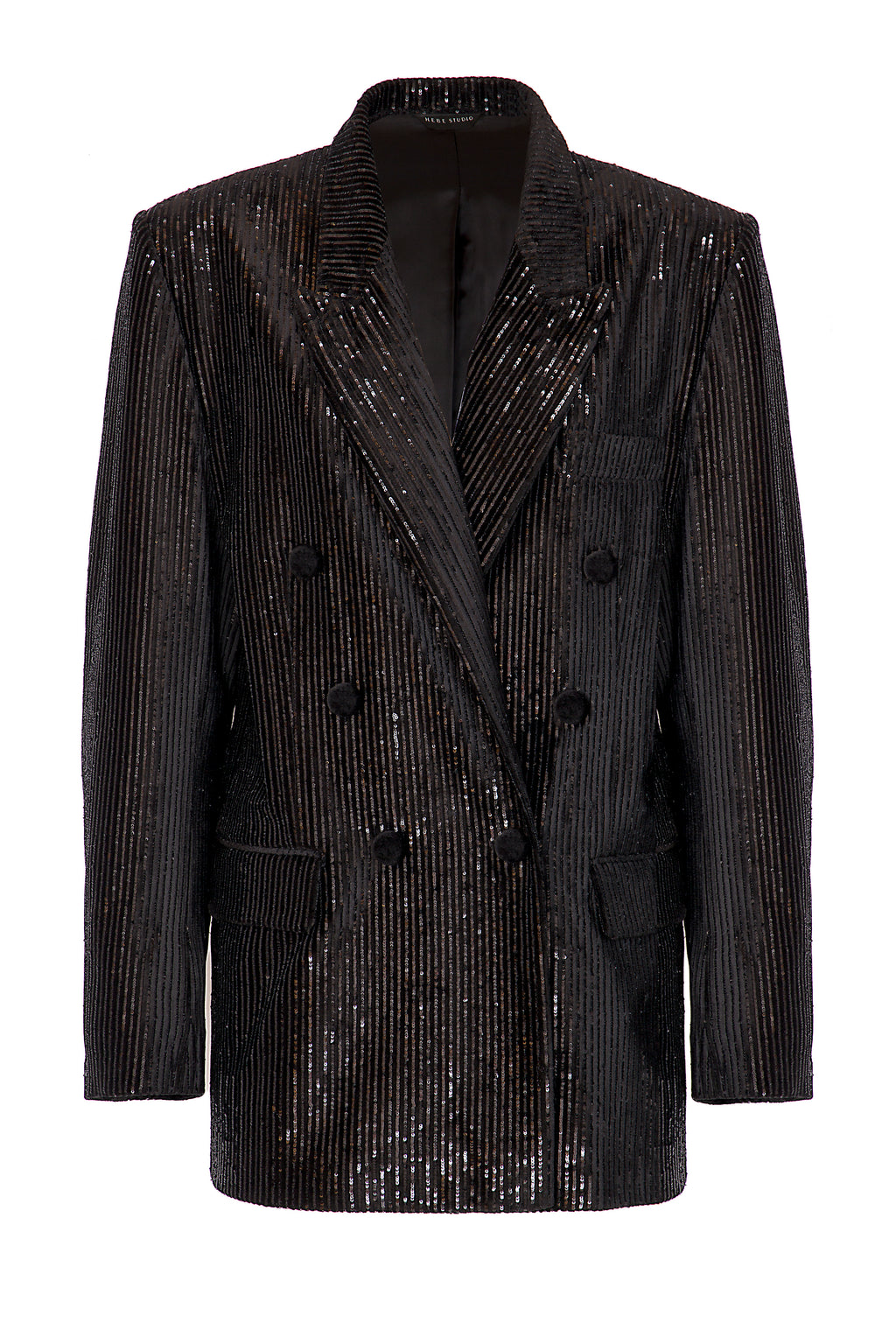 The Black Velvet Sequins Gabrielle Blazer