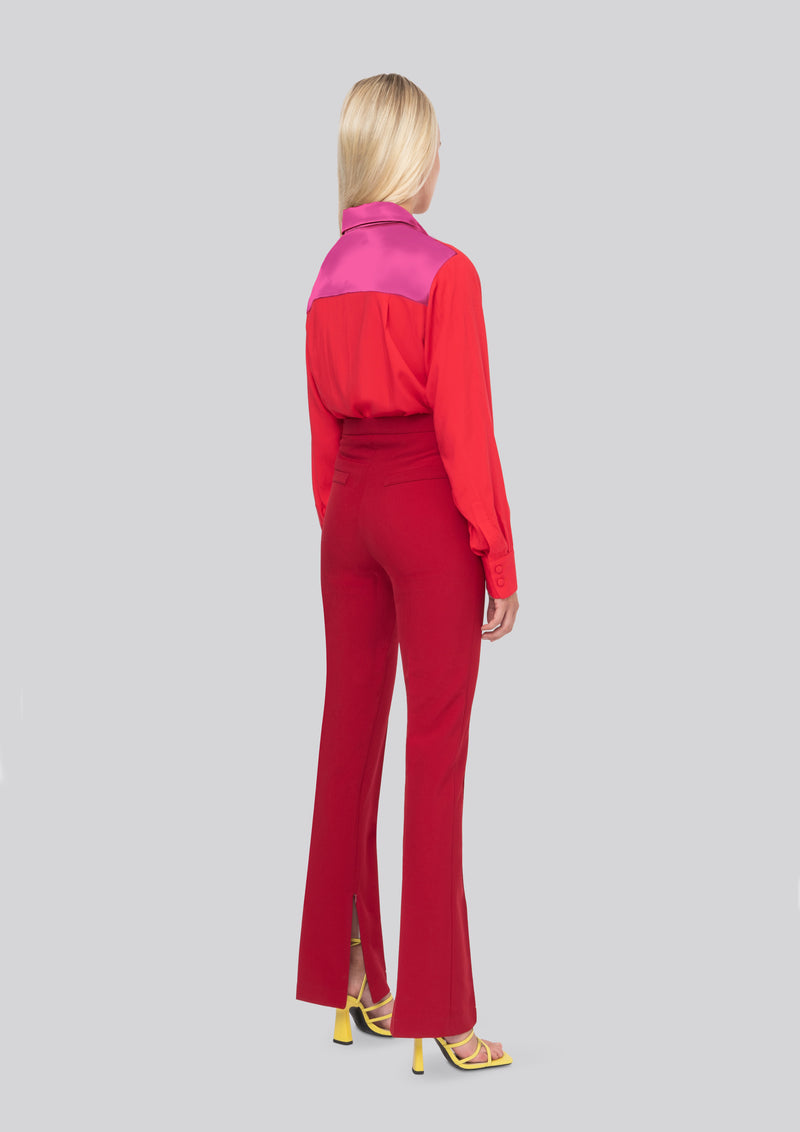 The Red Neo-Crepe Goldie Pants