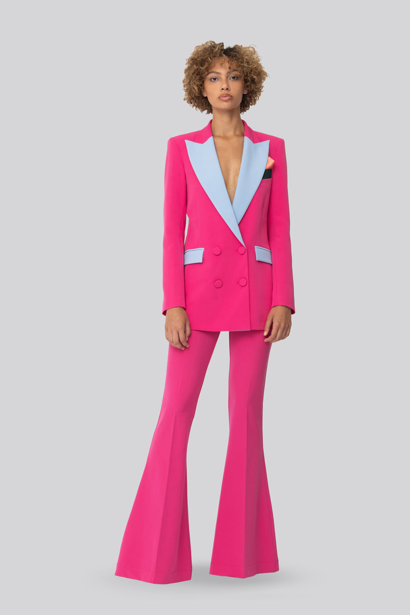 The Cyclamen & Light Blue Neo-Crepe Bianca Blazer