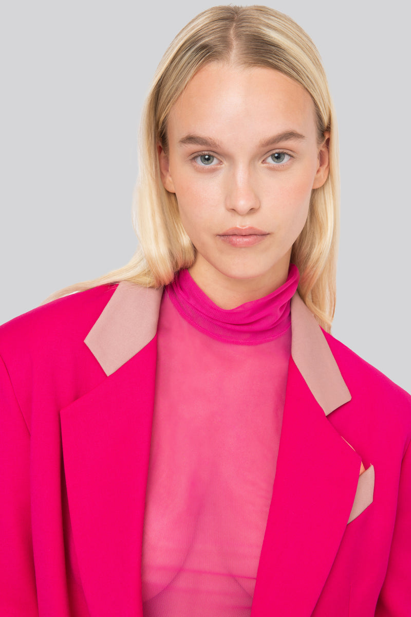 The Fuchsia & Powder Pink Soft Crepe Lover Blazer