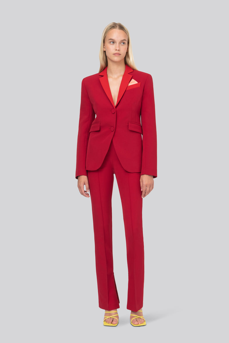 The Red Neo-Crepe Goldie Blazer
