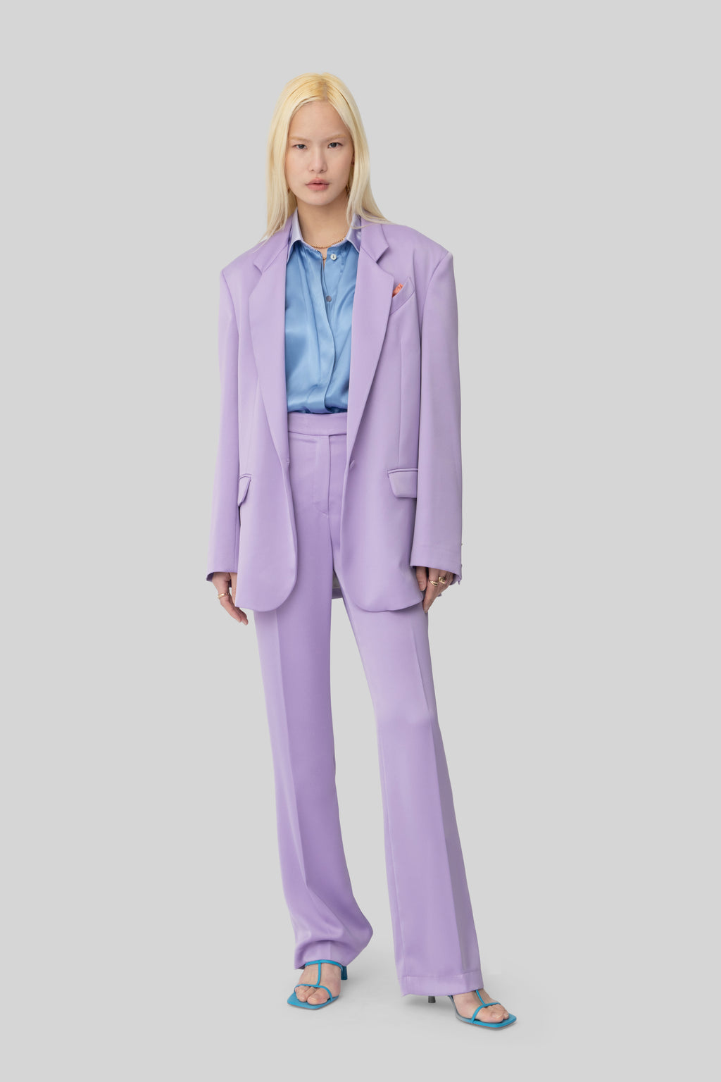 The Lilac Satin Lover Blazer